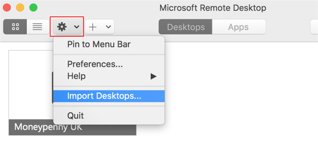 microsoft remote desktop 10 mac import